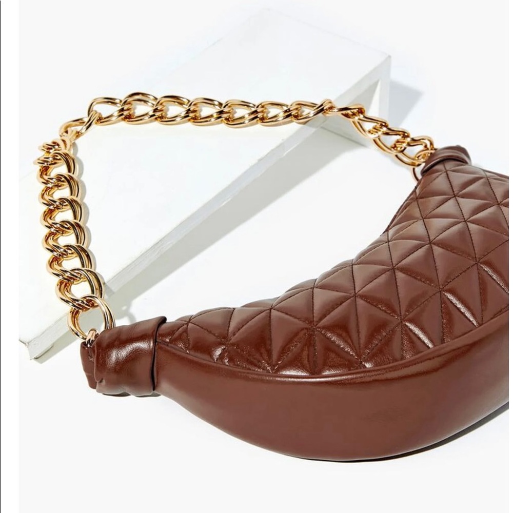 Quilted Faux Leather Shoulder Bag - Picture 2 of 4